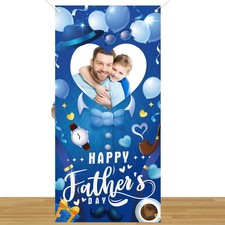 Happy Father  s Day Photo Frame Banner, Dad  s Party Blue Photo Booth Props Banne
