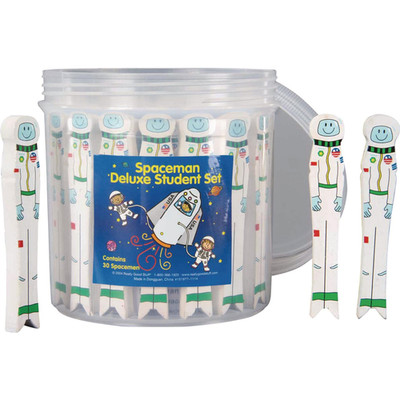 Really Good Stuff Spaceman Deluxe Student Set - 30 Spacemen Reusable Storage