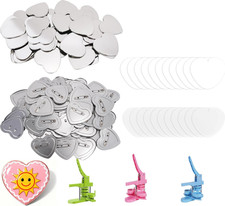 50Sets Button Parts for Square Button Maker Machine Heart Shaped Buttons