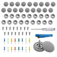 60PCS Car Roof Headliner Repair Kit, Auto Snap Rivets One Size, Grey