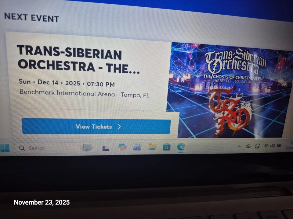 (2) TWO TRANS SIBERIAN ORCHESTRA TICKETS TAMPA DEC 14TH 2025 2ND ROW FLOOR!! - Image 2 of 2
