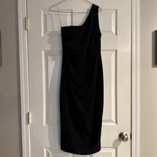 Windsor One Shoulder Dress Black Formal Party Size Medium