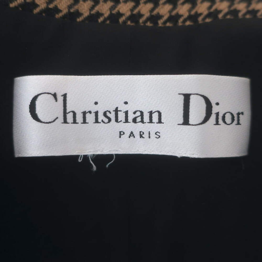 Christian Dior Houndstooth Double Breasted Bar Jacket Brown/Black