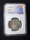 1964 Kennedy Silver Half Dollar 50c NGC MS63 Beautiful Toning