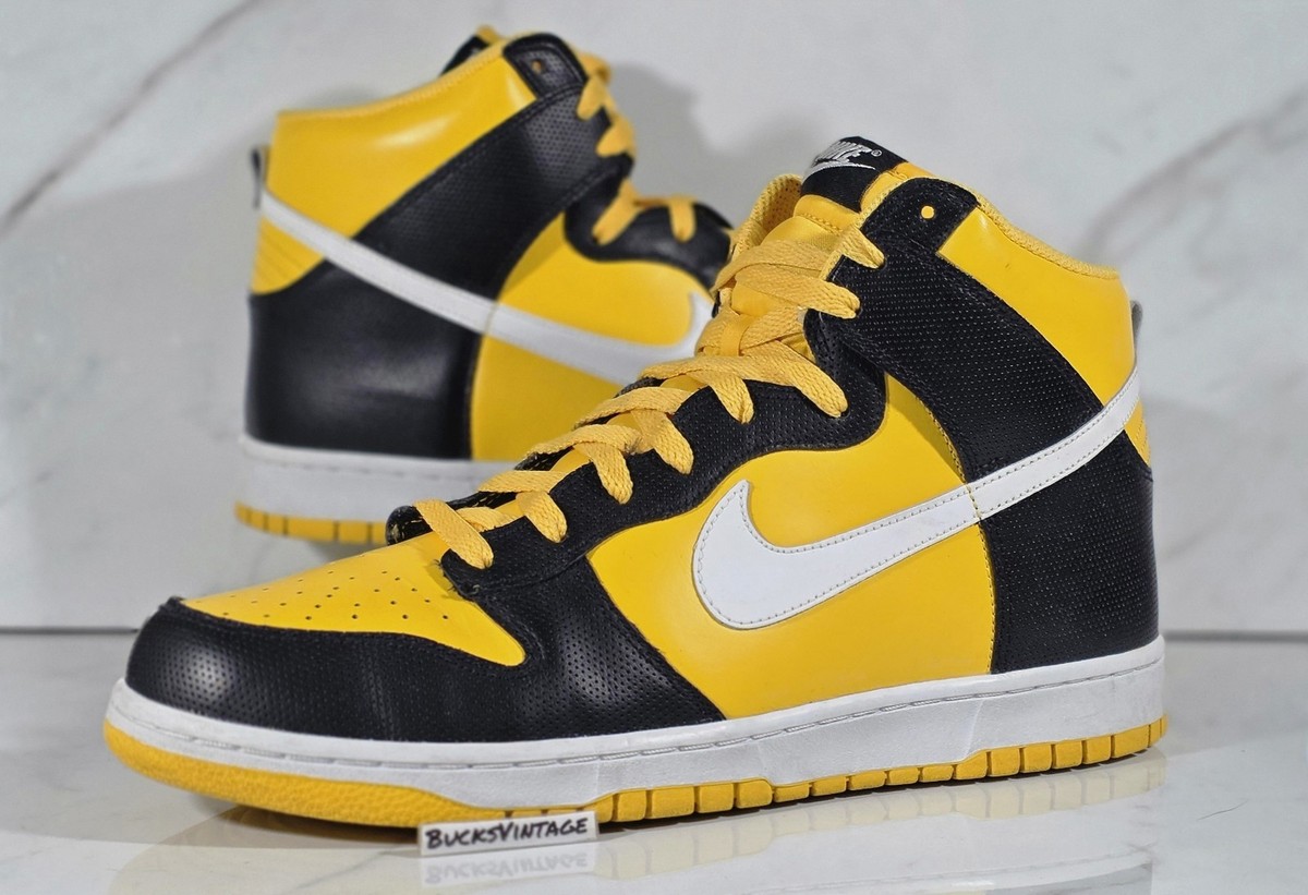 Vintage 2011 Nike Dunk High Yellow UN WU-TANG Killer Bee Size 12