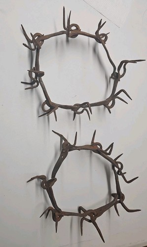 Vint. Turkish Kangal Iron Dog Collars against wolf attack iron spiked hand made