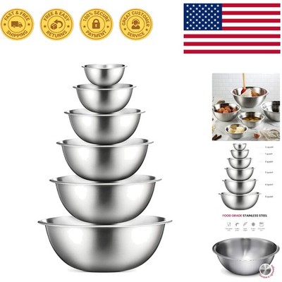 Durable 6-Piece Mixing Bowls Set with Mirror Finish - Kitchen Essentials