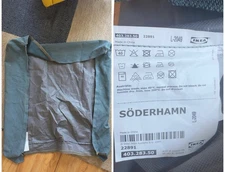 IKEA SÖDERHAMN Sofa Slipcover – Gray-Turquoise Seat Cover - 403.283.50