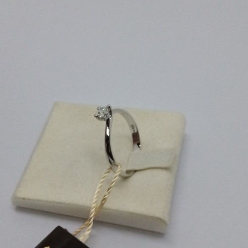 ARMONIE ANELLO SOLITARIO IN ORO BIANCO 18KT E DIAMANTE NATURALE 0.12 (0573) - Imagen 6 de 16