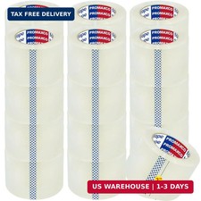 3" Heavy Duty Packing Tape, 24 Rolls, Clear, 3" Core, Total 1320Y, Clear, 2.2 mi