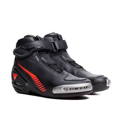 Dainese Superya Motorbike Motorcycle Riding Shoes Black / Fluo Red