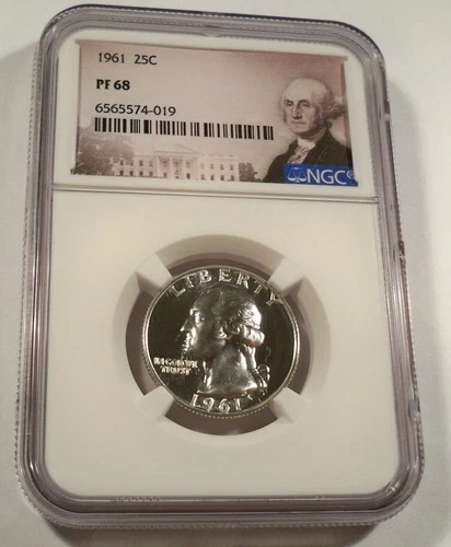 1961 25c NGC PF68 PROOF WASHINGTON QUARTER PF 68