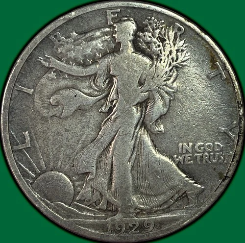 1929-D Walking Liberty Half Dollar Fine F Coin #37448