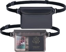 2-Pack Waterproof Pouch with Adjustable Waist Strap  Dry Bag for Phones and Val