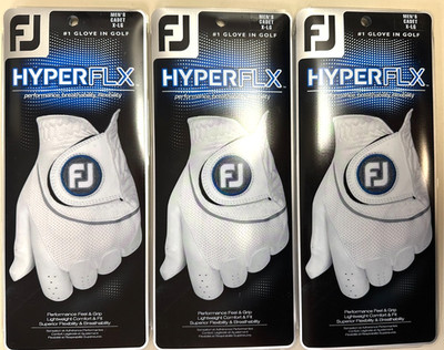New FootJoy HyperFLX (3-Pack) Men's Golf Gloves Size Cadet Extra Large LH