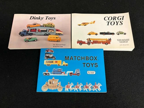 (3) VINTAGE DIE CAST CAR BOOK LOT DINKY CORGI MATCHBOX TOYS EDWARD FORCE