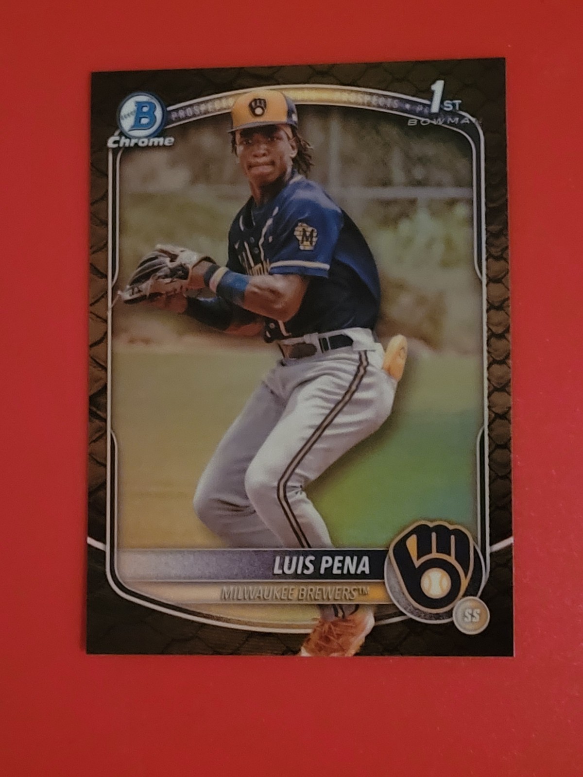 2025 Bowman Chrome Prospects Luis Pena #BCP-38 Reptilian Refractor (RC)