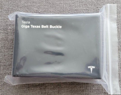 Tesla Giga Texas Silver Belt Buckle New In Box - Retail 220