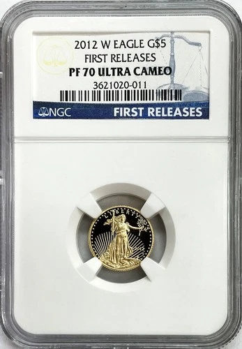 2012 W GOLD $5 DOLLAR AMERICAN EAGLE 1/10 oz COIN NGC PROOF 70 UC