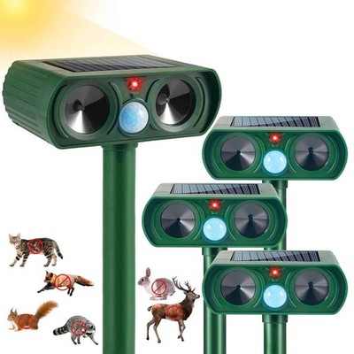 4 Pack 2026 Solar Animal Repellent, Repeller Dog, Raccoon, Skunk, Rabbit, Rodent