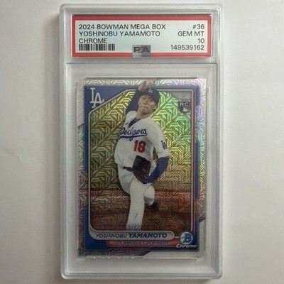 Yoshinobu Yamamoto 2024 Mega Box Chrome Mojo #36 Rookie PSA 10 