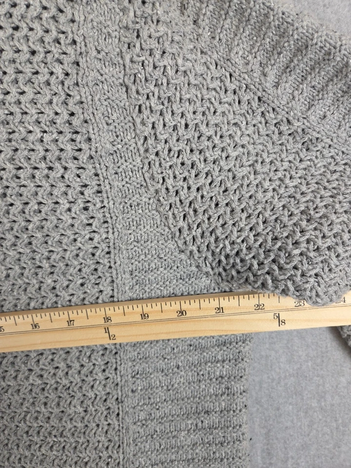 Carbon 2 Cobalt XL Full Zip Gray Sweater Cardigan Chunky Cable Knit Dad Grandpa - Image 4 of 4