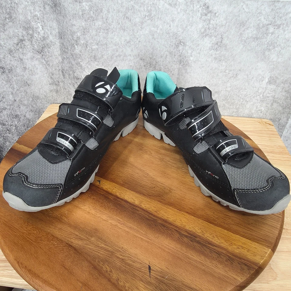 Bontrager Evoke Zapatos de Ciclismo Hombres 8.5 Negro Bicicleta de Montaña Triple Correa Tenis Foto 4 de 4