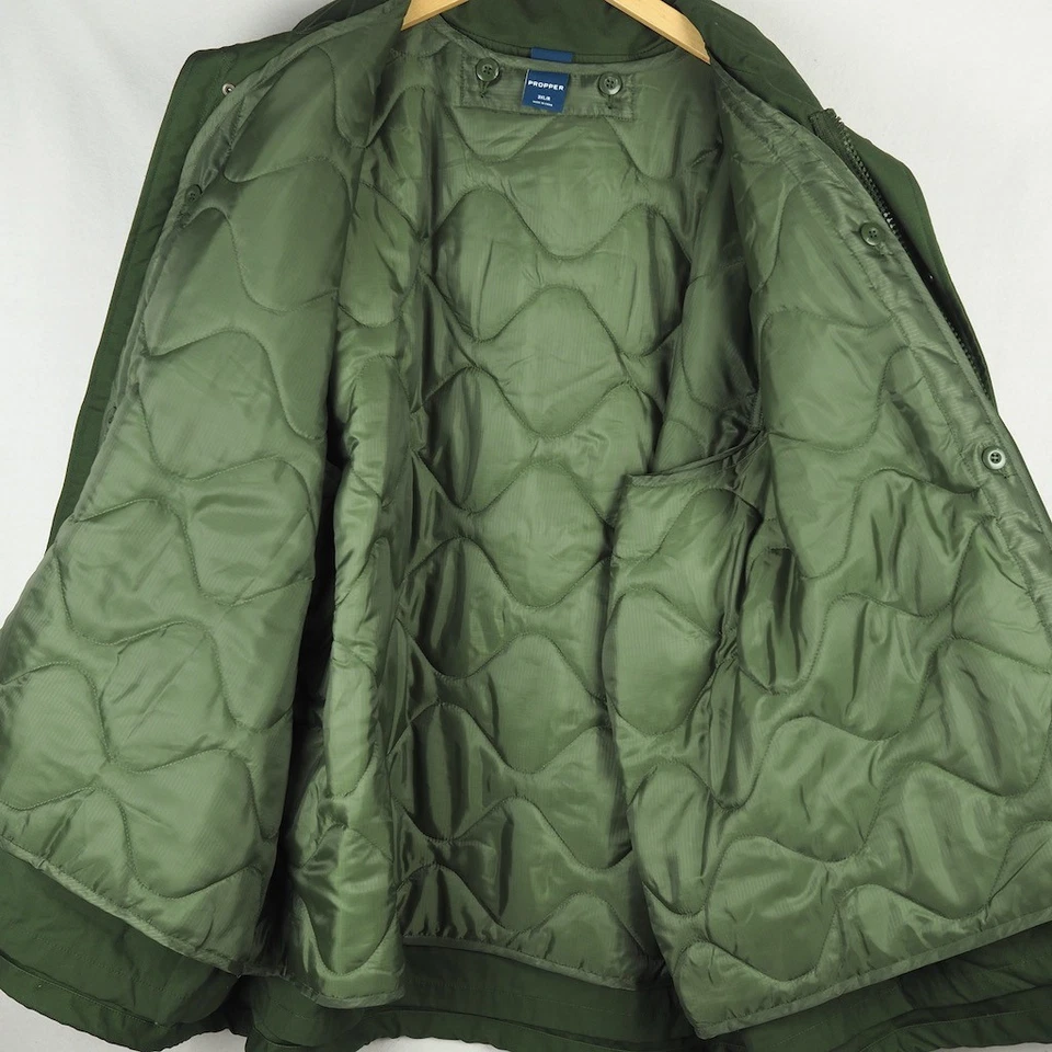 NUEVO Abrigo de Campo Propper M65 Con Forro Oliva Para Hombres 3XL Chaqueta Militar Capucha Reg Foto 4 de 4