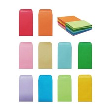 100 Pack Coin and Small Parts Envelopes, Colorful Money Envelopes, 2.25x3.5 I...