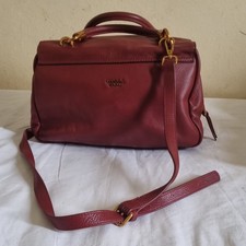 Tosca Blue Burgundy Leather Handbag Shoulder ...