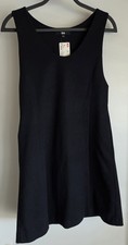 Uniqlo Jumper Skirt XS Navy Solid Sleeveless Casual Mini Dress Pinafore