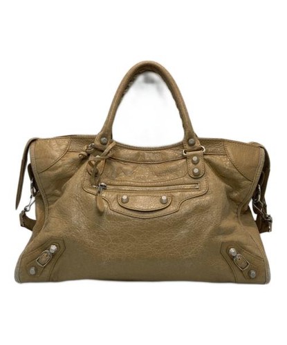 BALENCIAGA Giant City 2Way Bag 281770 Handbag Shoulder Bag Beige