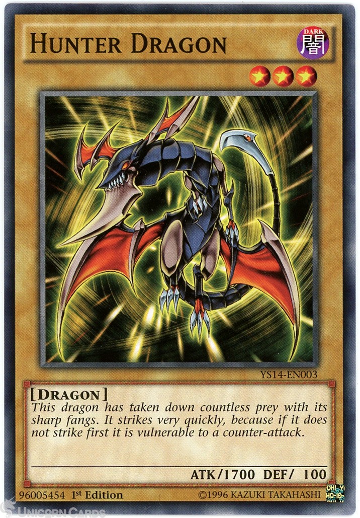 YS14-EN003 Hunter Dragon 1st Edition Mint YuGiOh Card