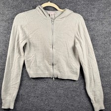 Sincerely Jules Women Medium Cropped Zip Up Hoodie Knit Sweater Jacket Coquette