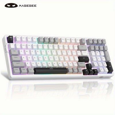 MageGee LIGHT100 Wireless Creamy Keyboard, 96% Gasket Hot Swappable 