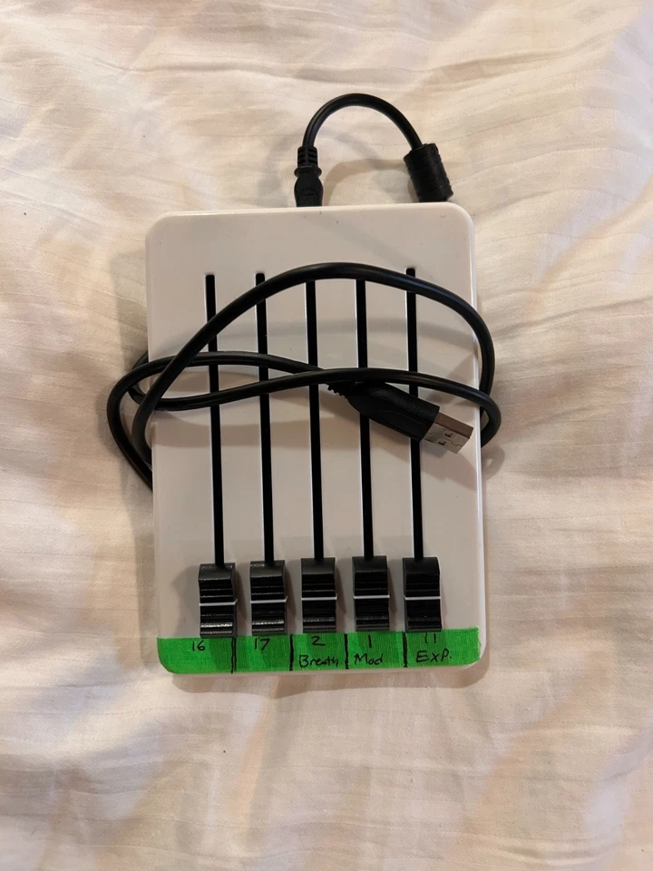 Sparrow 5x100mm Midi Controller - Weiß auf Weiß - CC MIDI Long & Smooth Fader