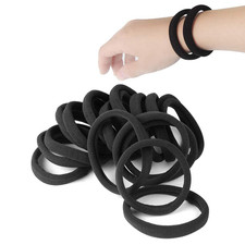 20 PCS Large Hair Ties for Thick Hair Black Hair Bands for Women Men and Girls N