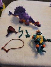 Vintage TMNT 1993 Cave Turtle Mike's Silly Stegosaurus Dino Playmates Toys