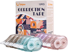 White Correction Tape 12Pack, 6M/256, Tape Width 0.2In, 4 Colors  Easy to Use