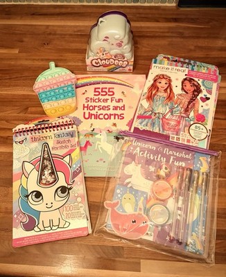 Unicorn CLOUDEES Blind Box Activity Book Gift Set BUNDLE Girls Toy PopIt Sticker