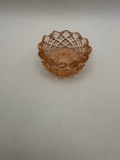 Vtg Pinkish/Orange Open Salt Cellar Diamond P...