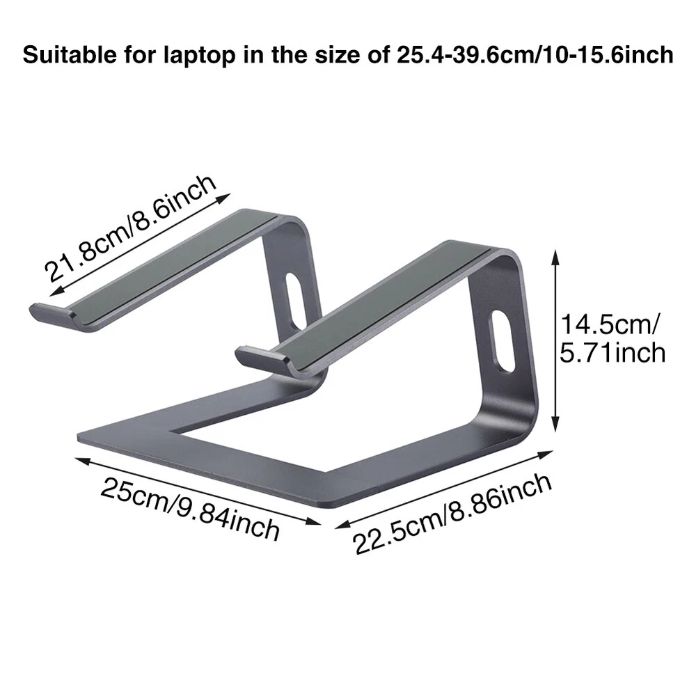 Adjustable Aluminum Laptop Stand - Stable Non-Slip Desk Holder for Tablets