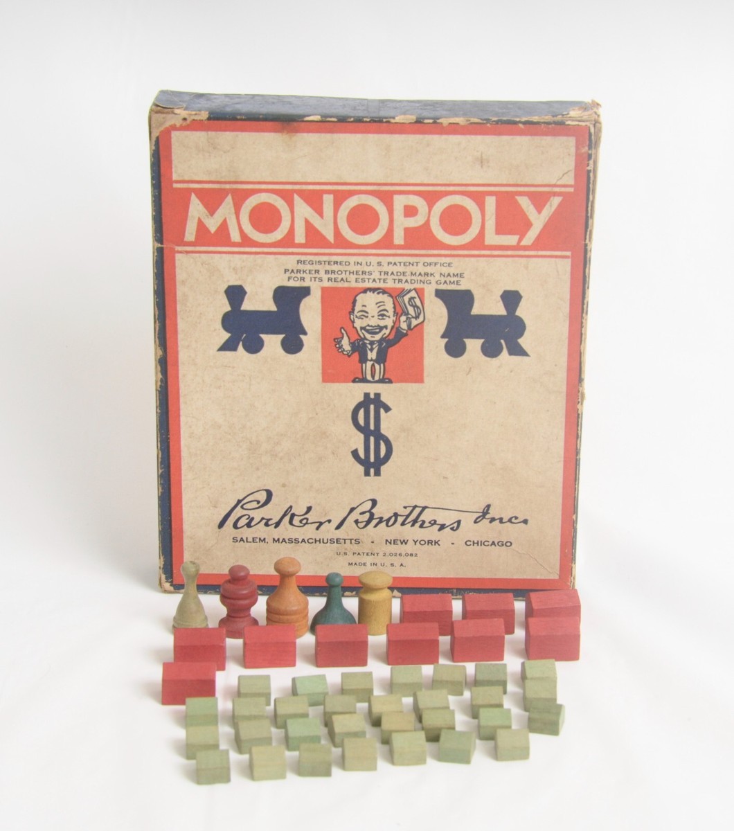 Vintage Monopoly 2.026.082 Incomplete Game Includes Box Player Pcs