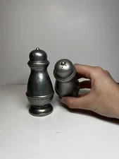 Vintage Empire Pewter Salt & Pepper Shakers 4 1/2" Pair/2
