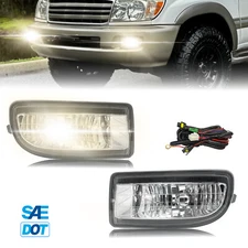 For Toyota Land Cruiser 100 LC100 1998-2007 Fog Lights Bumper Lamps+Wiring Clear