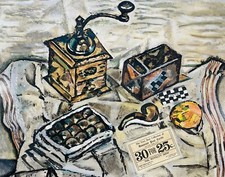 Joan Miro c1954 Moulin a Cafe Original Hand Signed Still Life Coffee Grinder Art