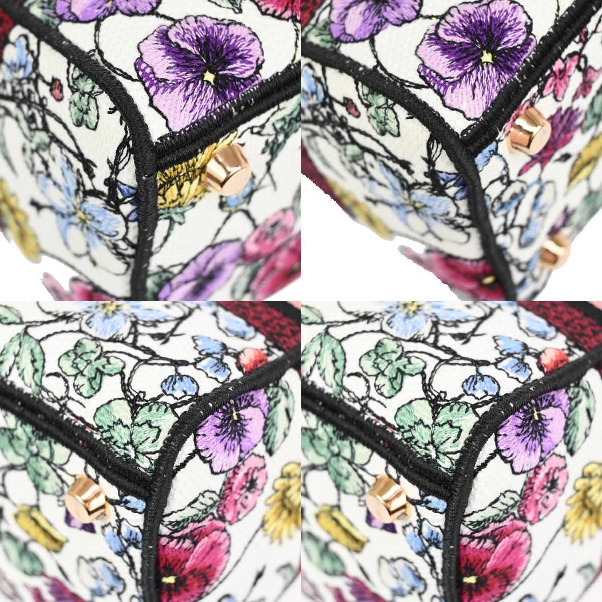 CHRISTIAN DIOR Lady D-Lite Florilegio Embroidery 2Way Hand Bag