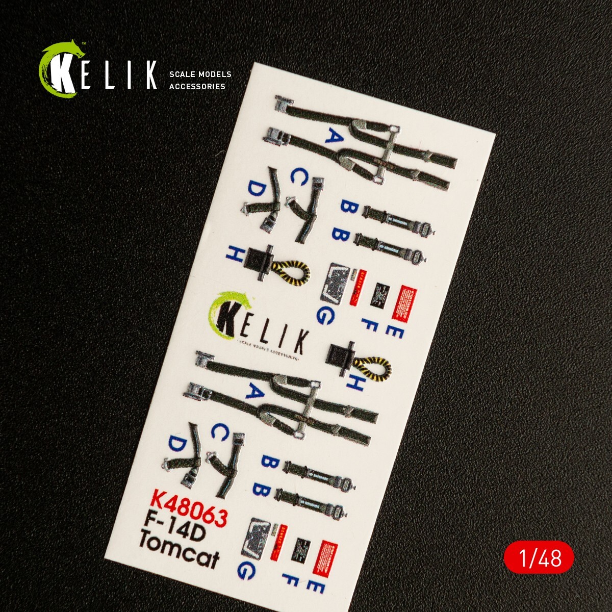 1/48 Kelik K48063 F-14D Tomcat interior 3D decals for Tamiya kit