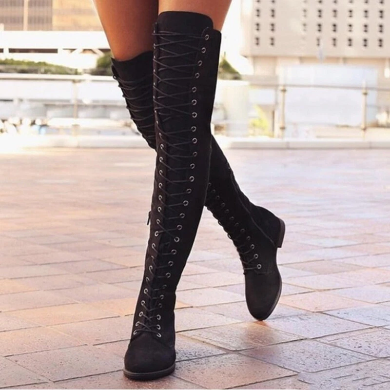 Thigh High Boots Women Boots Over The Knee Boots Suede Women Shoes Female  Boots