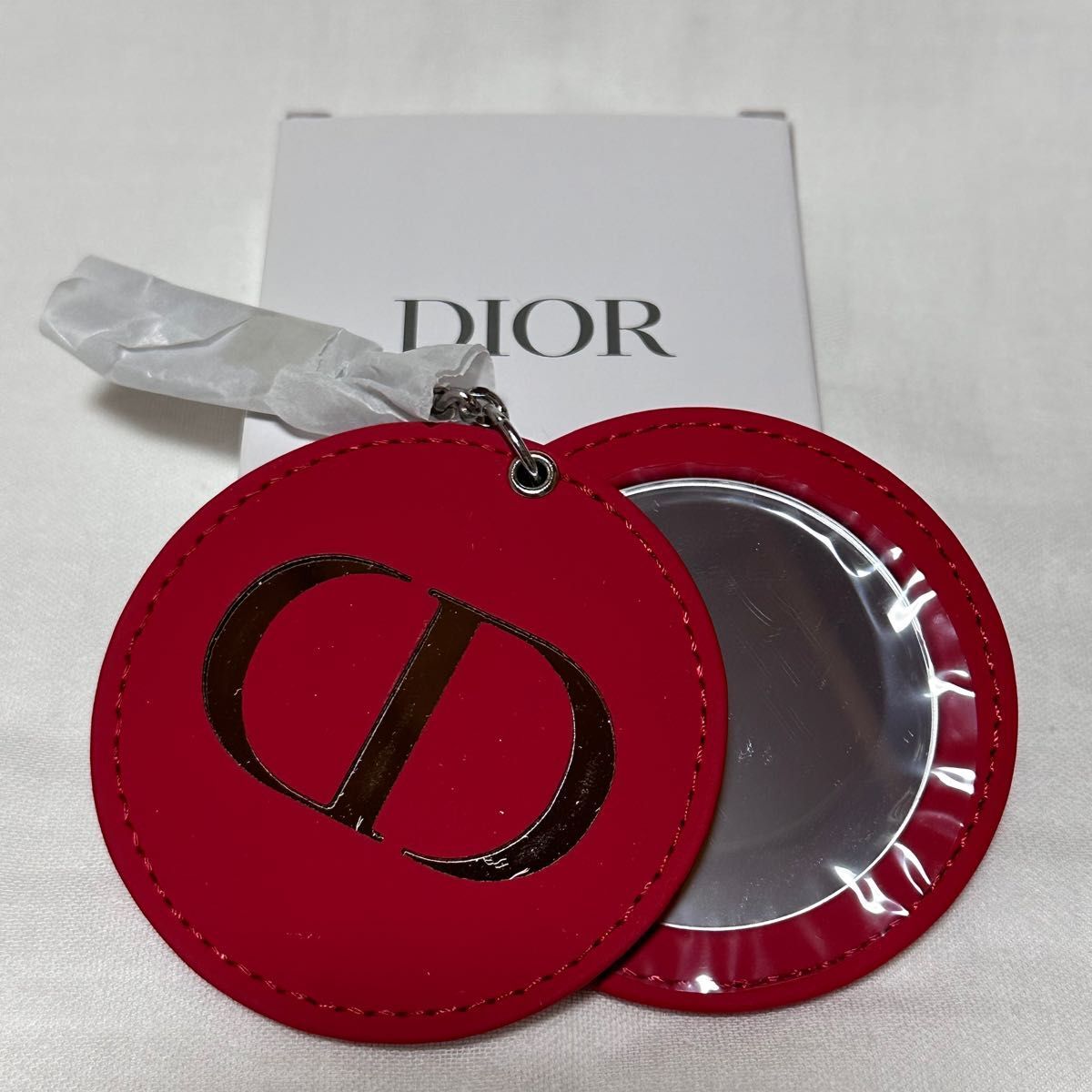 Christian Dior Mirror Charm Keychain Red w/Box Novelty Limited | eBay